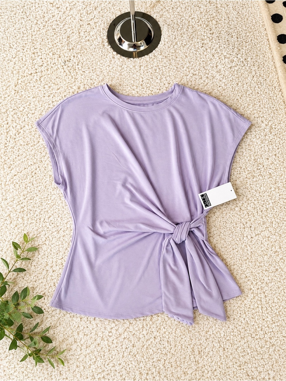 Nordstrom Lavender Side-Tie Cap Sleeve Crop Top 🛍️